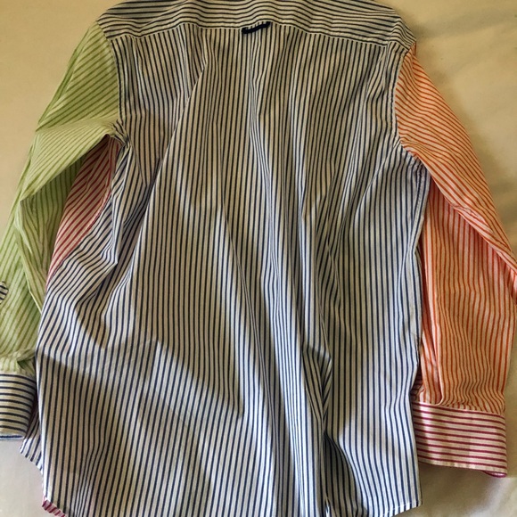 SOLID & STRIPED Button down multi colorblock stripe shirt - Picture 3 of 3